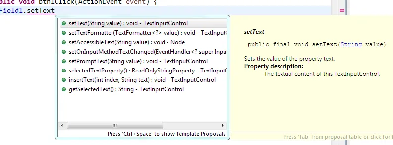 Автодополнение в Eclipse